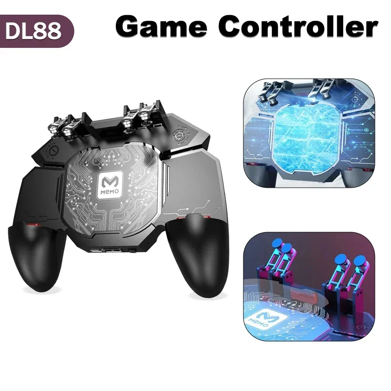 Gaming Console For Phone - メモ-携帯電話クーラーファン、ゲームコントローラーグリップ、6本指トリガージョイスティック、ゲームパッド、半導体ラジエーター、iOS、pubg、dl88に適合