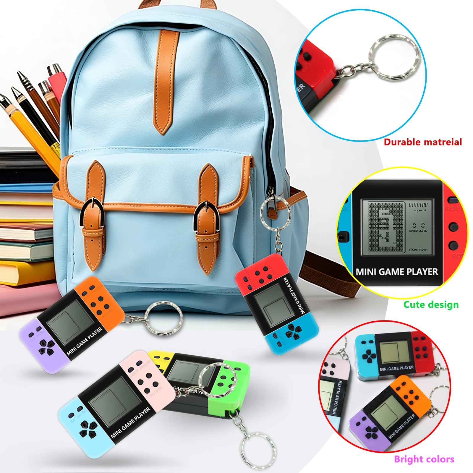 10-120個入り キッズミニハンドヘルドゲームアーケードビ - Gaming Console Keychain のレビューと価格